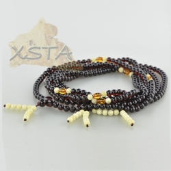 Tibetan Buddhist prayer amber beads rosary 